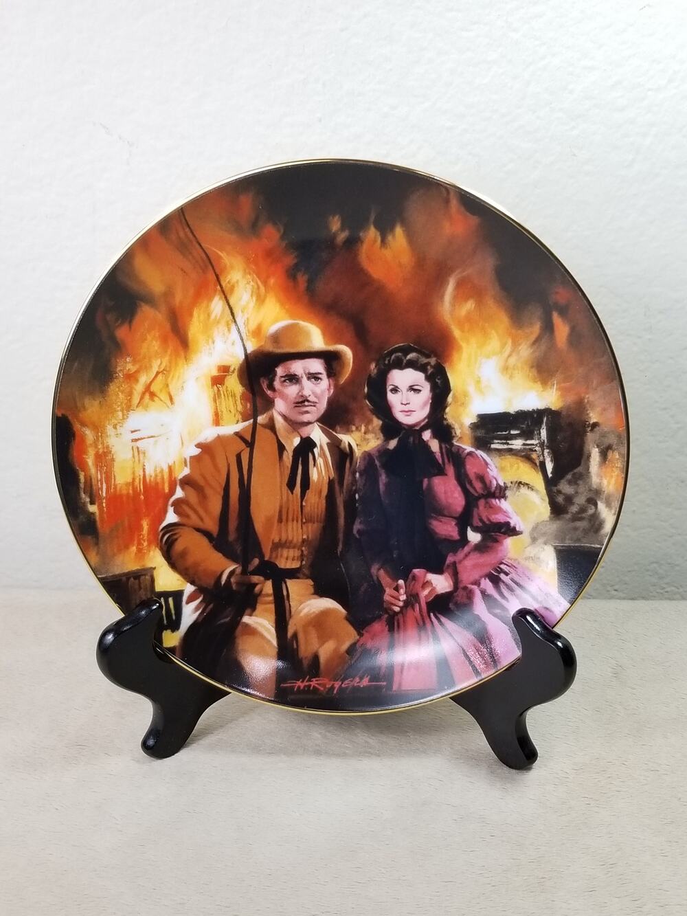 Gone With The Wind The Burning of Atlanta 1988 Plate Wall Decor Fine China Vtg